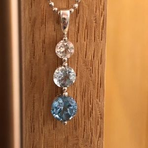 NWOT. Sterling Silver TriColour Topaz Necklace